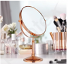 Plantex Stainless Steel Magnifying Tabletop Round Mirror/Shaving Mirror For Bathroom/Zoom Mirror