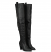 Delize Black Women mid Heel Over Knee Boots