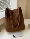 AESTHETIC HANDBAGS Corduroy Washable Trio Bag, Reusable Carry Bag for Women and Girls