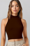 Aahwan Women's & Girls' Solid Ribbed Slim Fit Crop Tank Top