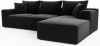 WorthFurni Cloud Modular Sofa Couch with L-Shape Chaise,Modern Sectional with Deep Seat, Upholstered Couches for Living Room Bedroom,No Assembly Required, Plush Corduroy Fabric 110.4"(Black)