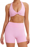 Deep V Support Workourt Set Short with Pockets