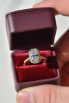 14K Yellow Gold Radiant Cut Lab Grown Diamond Halo Ring 1-5CT IGI Certified